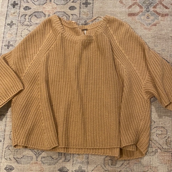 Free People Striped Cropped Quarter Zip Sweater main image 1